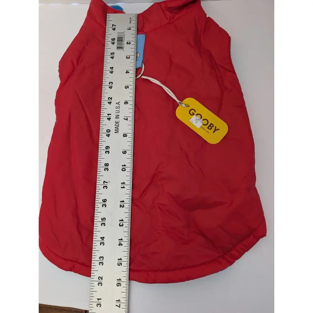 Gooby XL Sport Vest Dog Coat Red Blue Fleece Lined Jacket Built In D Ring Winter